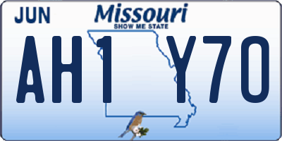 MO license plate AH1Y7O