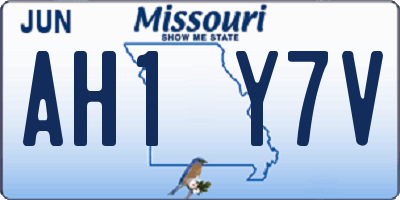 MO license plate AH1Y7V