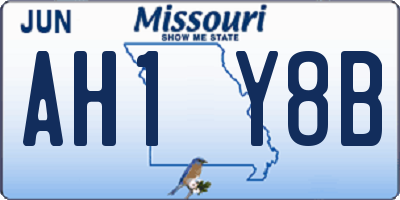 MO license plate AH1Y8B