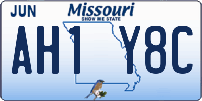 MO license plate AH1Y8C