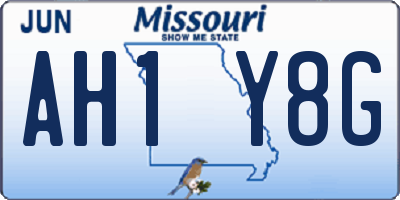 MO license plate AH1Y8G