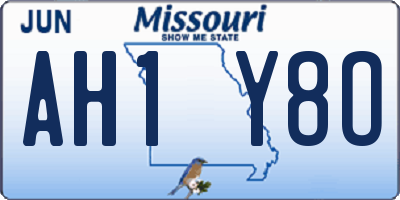 MO license plate AH1Y8O