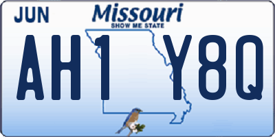 MO license plate AH1Y8Q