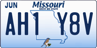 MO license plate AH1Y8V