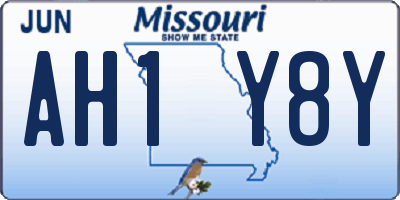 MO license plate AH1Y8Y