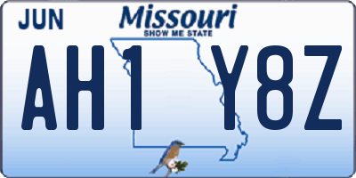 MO license plate AH1Y8Z