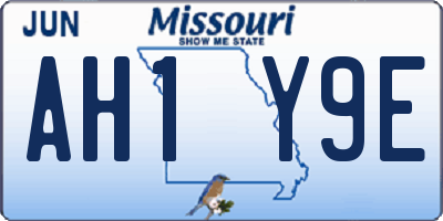 MO license plate AH1Y9E