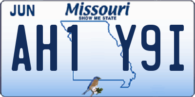 MO license plate AH1Y9I