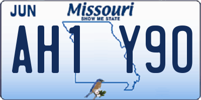 MO license plate AH1Y9O