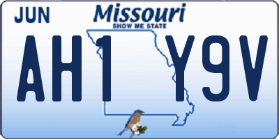 MO license plate AH1Y9V