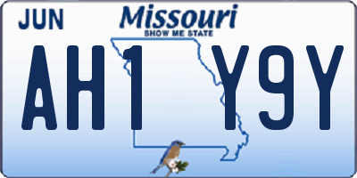 MO license plate AH1Y9Y