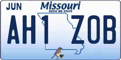 MO license plate AH1Z0B