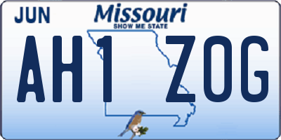 MO license plate AH1Z0G