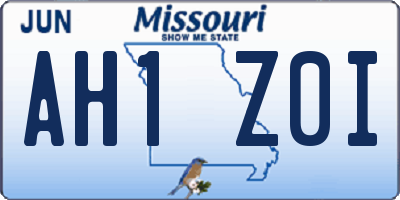 MO license plate AH1Z0I