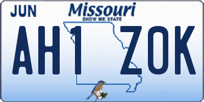 MO license plate AH1Z0K