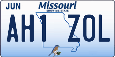 MO license plate AH1Z0L