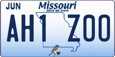 MO license plate AH1Z0O