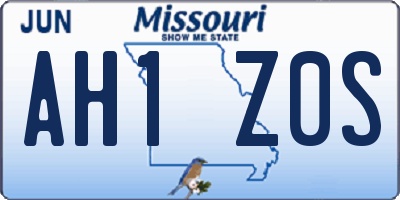 MO license plate AH1Z0S