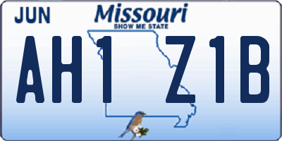 MO license plate AH1Z1B