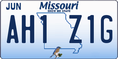 MO license plate AH1Z1G