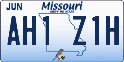 MO license plate AH1Z1H