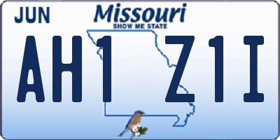 MO license plate AH1Z1I