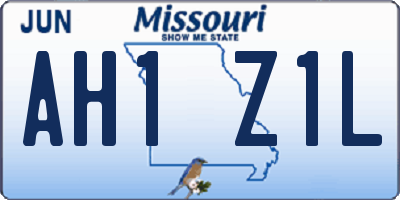 MO license plate AH1Z1L