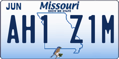 MO license plate AH1Z1M