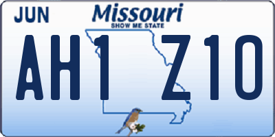 MO license plate AH1Z1O