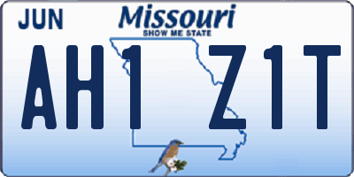 MO license plate AH1Z1T