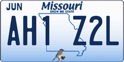 MO license plate AH1Z2L