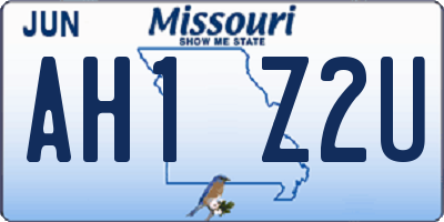 MO license plate AH1Z2U