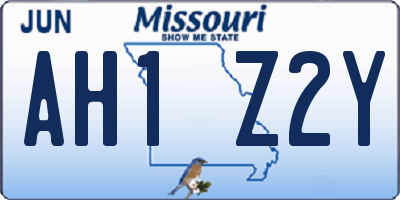 MO license plate AH1Z2Y