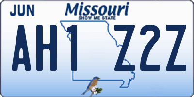 MO license plate AH1Z2Z