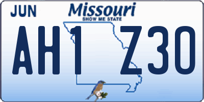 MO license plate AH1Z3O