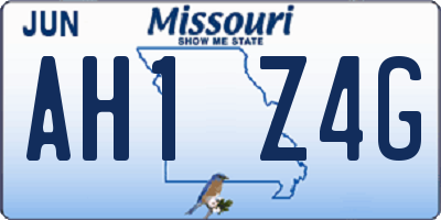 MO license plate AH1Z4G