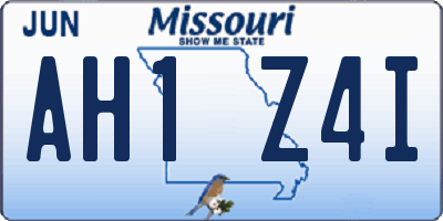 MO license plate AH1Z4I