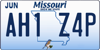 MO license plate AH1Z4P