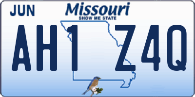 MO license plate AH1Z4Q