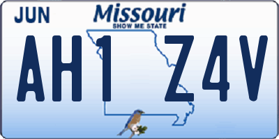 MO license plate AH1Z4V