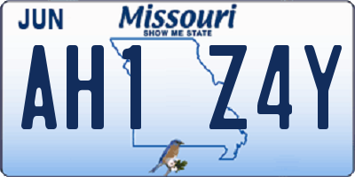 MO license plate AH1Z4Y