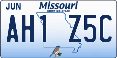 MO license plate AH1Z5C