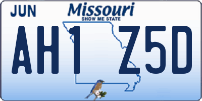 MO license plate AH1Z5D