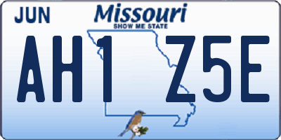 MO license plate AH1Z5E