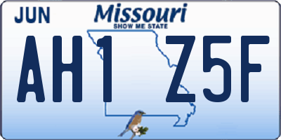 MO license plate AH1Z5F