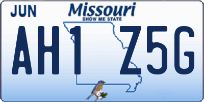 MO license plate AH1Z5G