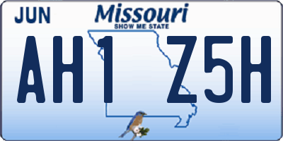 MO license plate AH1Z5H