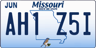 MO license plate AH1Z5I