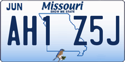 MO license plate AH1Z5J