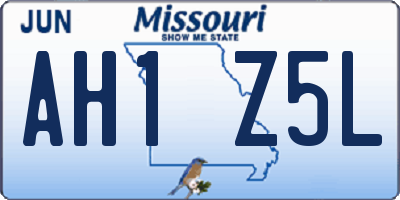 MO license plate AH1Z5L